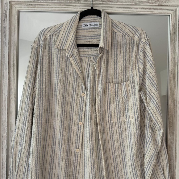 TEXTURED STRIPED SHIRT, Zara - Picture 7 of 9